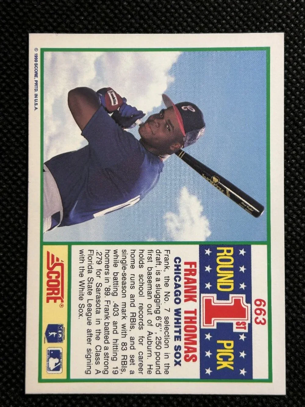 Frank Thomas 1990 Score #663 RC Rookie Chicago White Sox